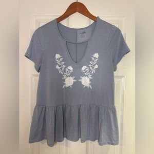 Alya Embroidered Peplum Blouse